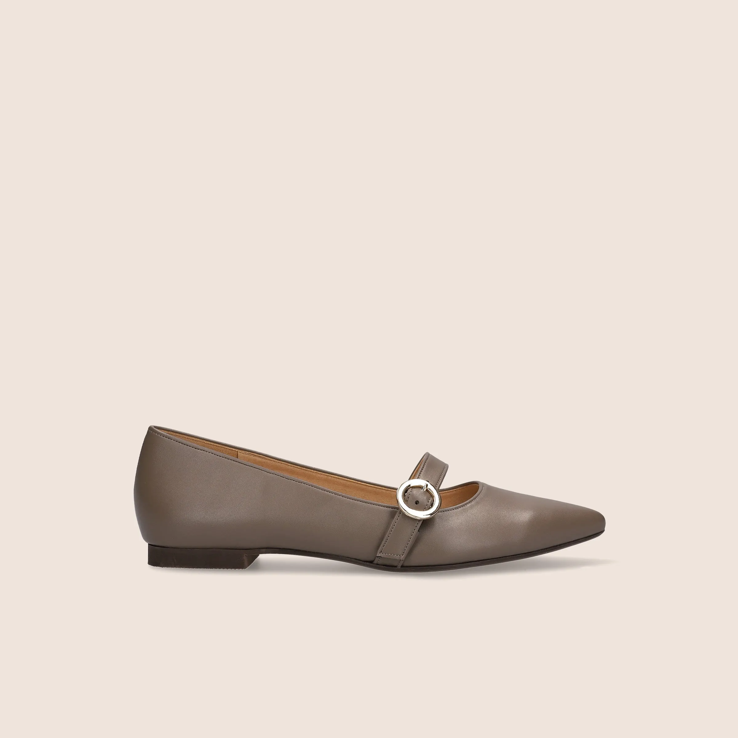 15% OFF: Instep strap flat shoes (m17005) dark greige