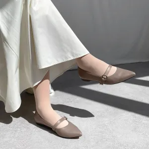 15% OFF: Instep strap flat shoes (m17005) dark greige