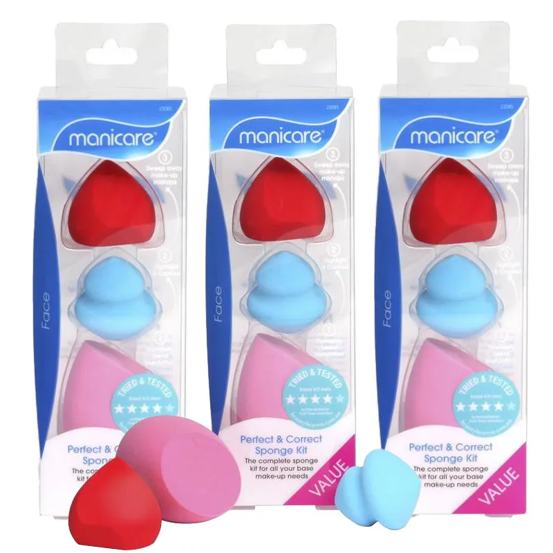 3x Manicare Perfect & Correct 3pk Sponge Kit