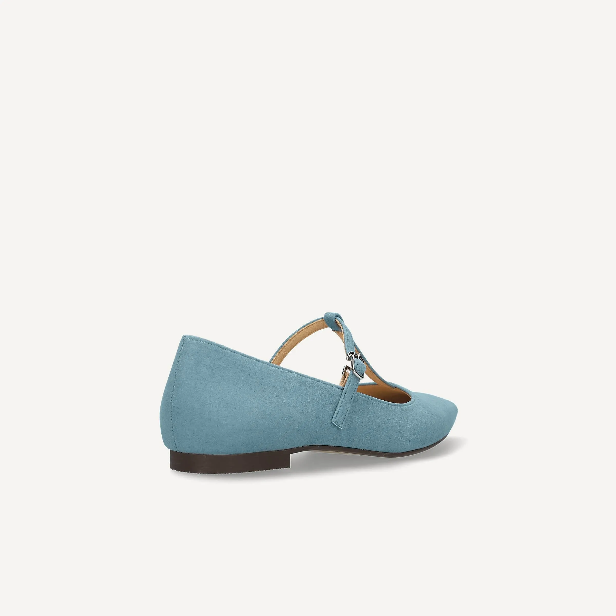 50% OFF: T-strap flat shoes (4796) Smoky blue S