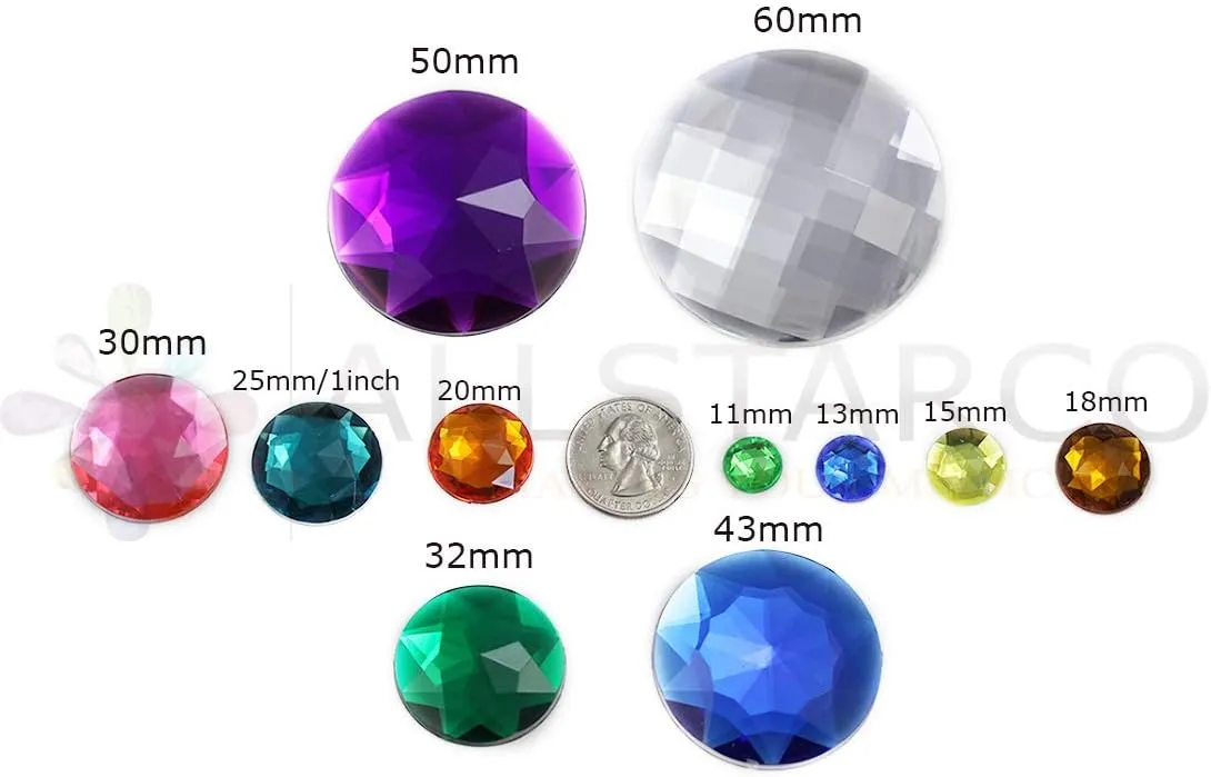 50mm Extra Large Flat Back Round Acrylic Rhinestones Plastic Circle Gems for Costume Making Cosplay Jewels Pro Grade Embelishments - 4 Pieces (Purple Amethyst H105)