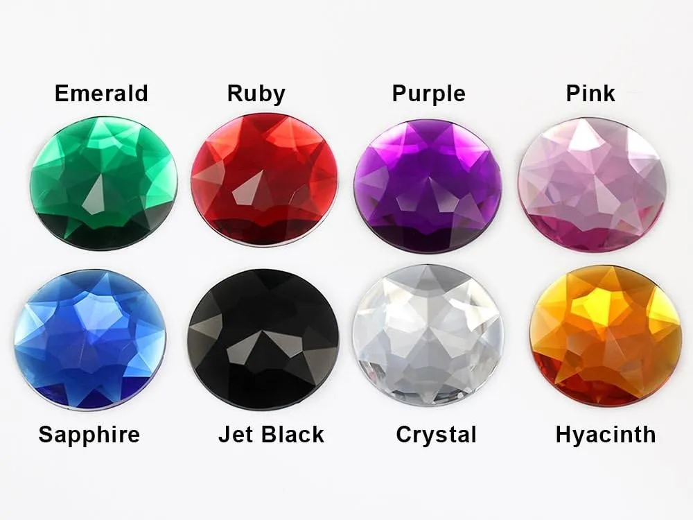 50mm Extra Large Flat Back Round Acrylic Rhinestones Plastic Circle Gems for Costume Making Cosplay Jewels Pro Grade Embelishments - 4 Pieces (Purple Amethyst H105)