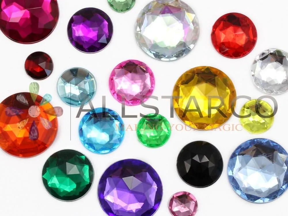 50mm Extra Large Flat Back Round Acrylic Rhinestones Plastic Circle Gems for Costume Making Cosplay Jewels Pro Grade Embelishments - 4 Pieces (Purple Amethyst H105)
