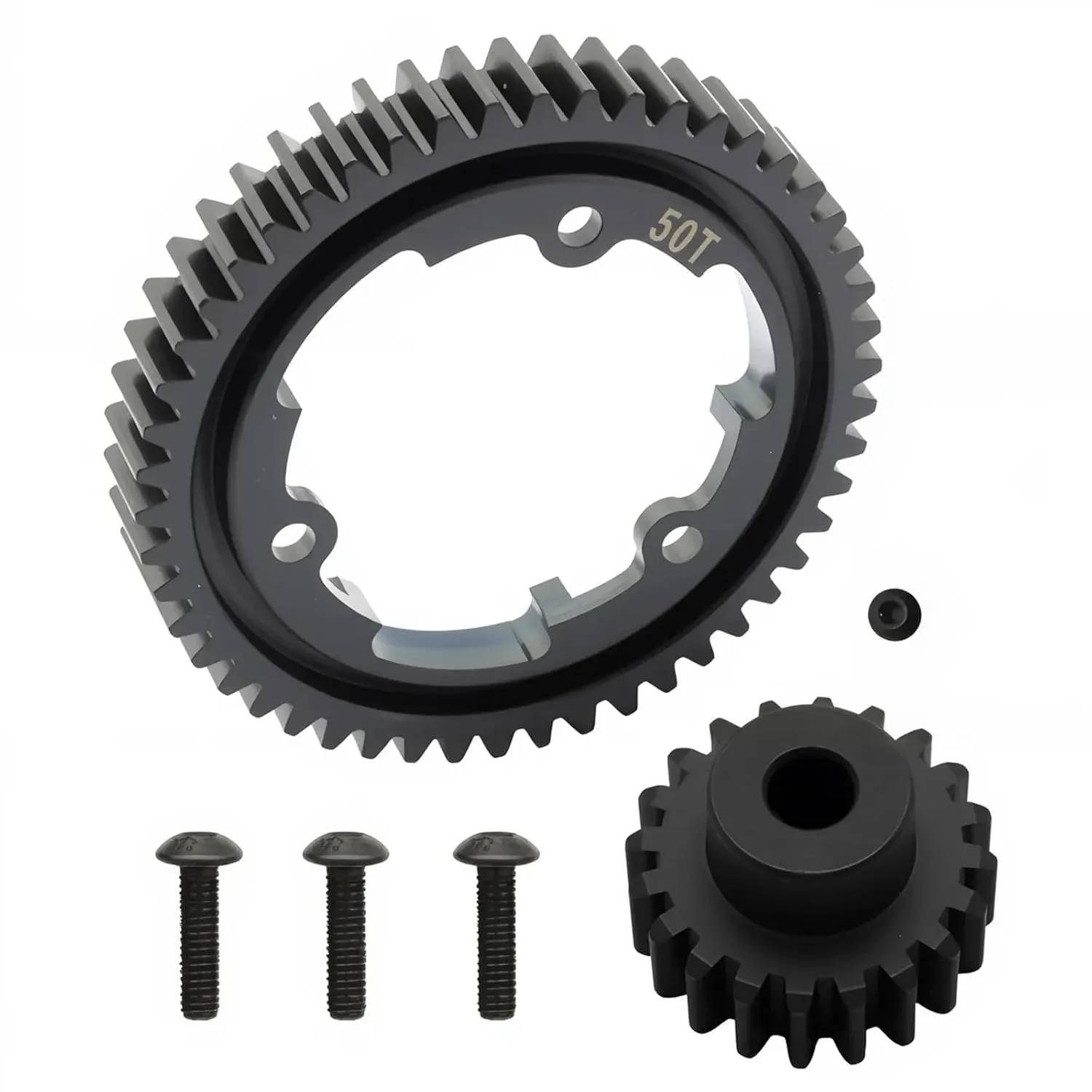50T M1.0 Hardened Steel Spur Gear with 20T Pinion Gear Compatible with Traxxas 1/10 Maxx 1/5 X-Maxx 1/10 E-REVO 2.0 VXL 1/7 XO-1,Hot Racing Spur Gear RC Cars Spare Parts
