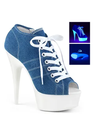 6" Heel,1 3/4" PF Open Toe Sneaker, Side Zip