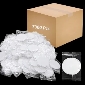 (7300 Pcs) Kheoxusa Individually Wrapped Cotton,Individually Wrapped Cotton Pads,Individually Wrapped Cotton Rounds,Cotton Pads for Face Individual Wrap,Hotel Personal Care Kit Individual Packed-Round