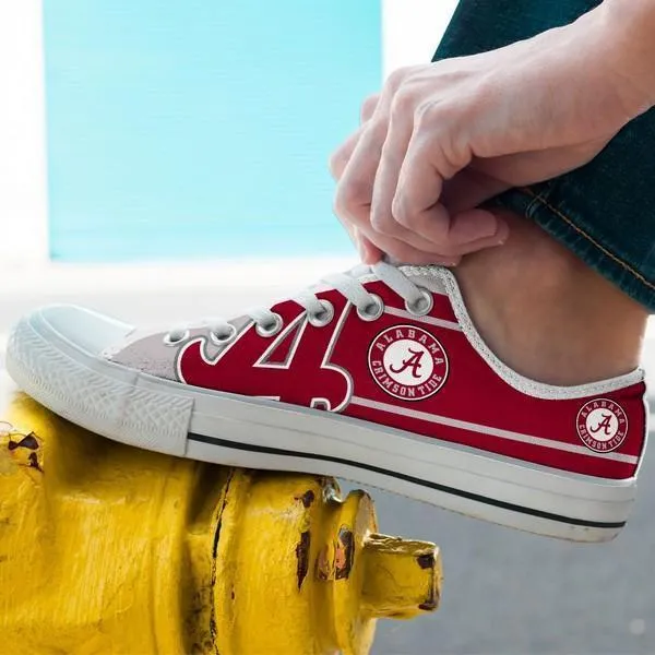 alabama crimson tide mens low cut sneakers cut
