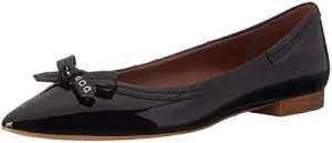 Alice Bow Skimmer Pointed Toe Flat Black 85 B Us