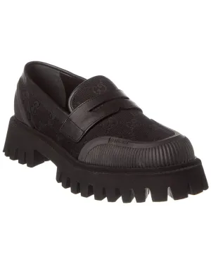 & Loafer Leather Gucci Canvas Well-tested Rapid shipping Gg