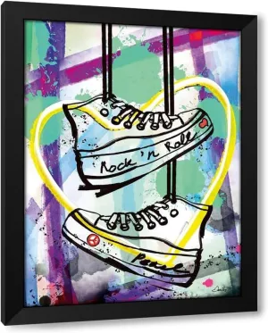ArtDirect Pop Glam Topper Sneaker Custom Framed Art Print Giclee Print or Canvas Options with Various Sizes and Customization by Chang, Stella