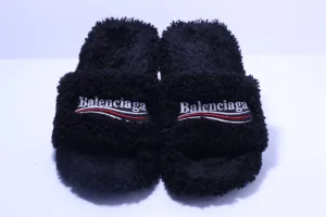 Balenciaga Fuzzy Mule - Black 38