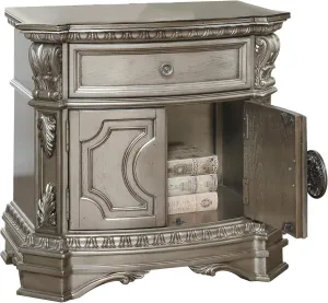 Benjara Benzara Beautiful Wooden Nightstand with Drawer, Gold,