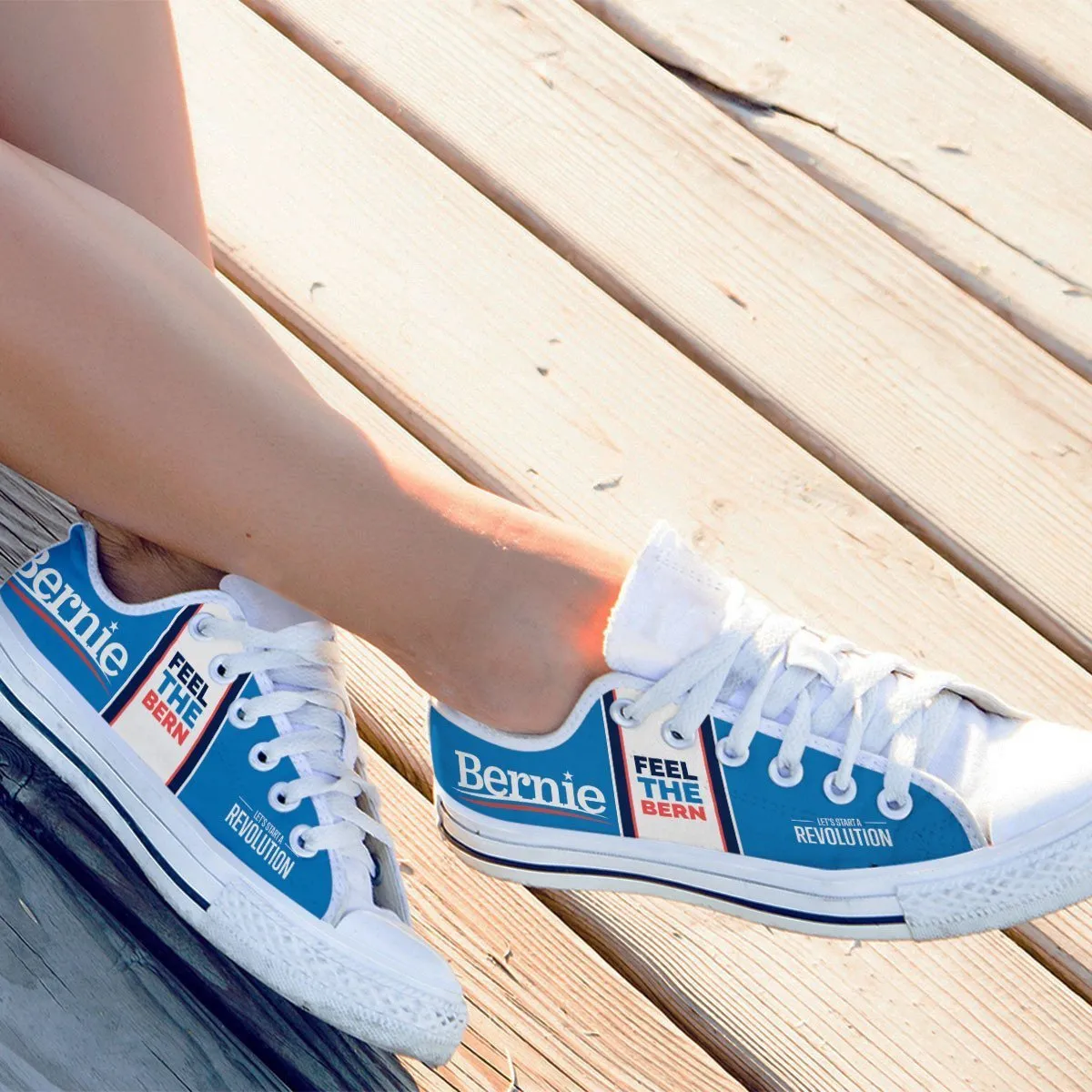 bernie sanders ladies low cut sneakers