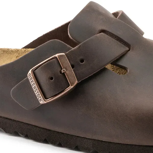 BIRKENSTOCK - BOSTON TOE-IN MULE - BROWN LEATHER
