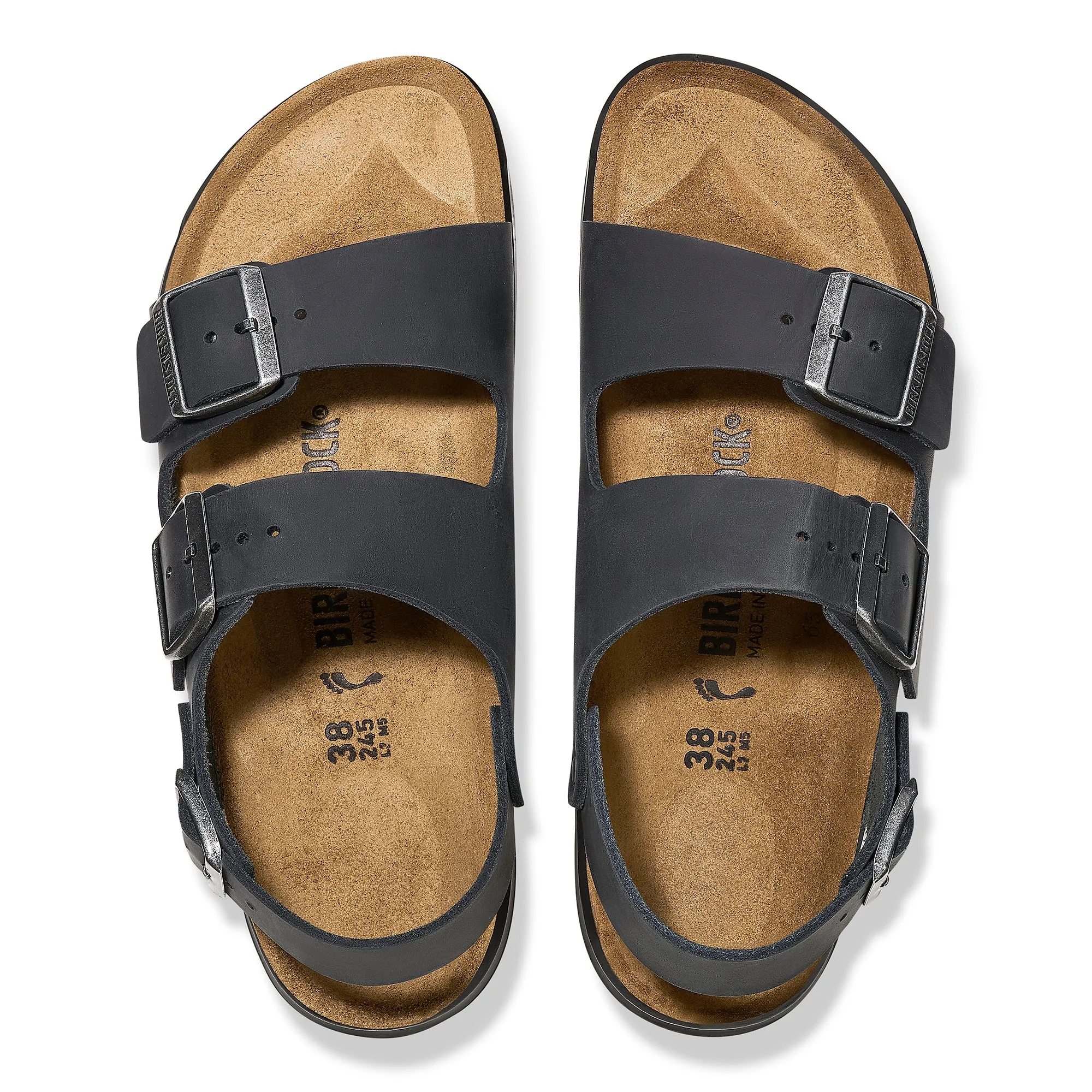 Birkenstock Women's Milano Rugged black oiled leather