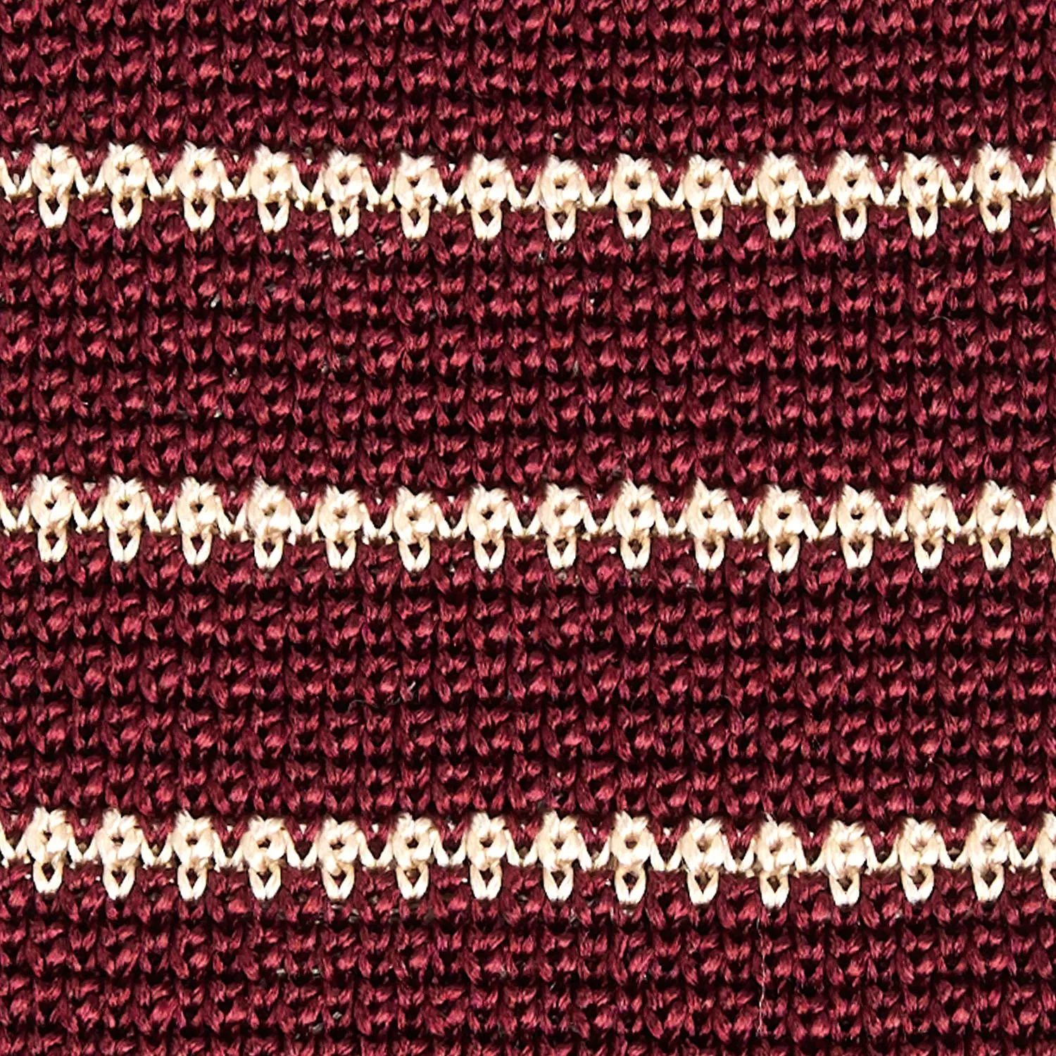 BURGUNDY SILK KNITTED TIE