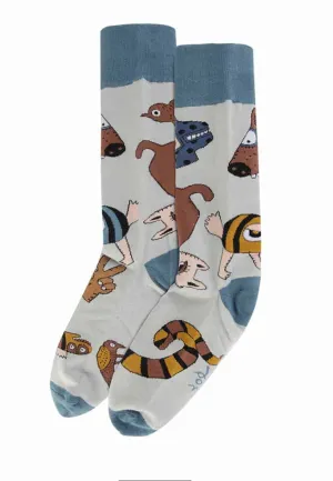 Calf High Socks | Monsterino Silver Blue | Doormind