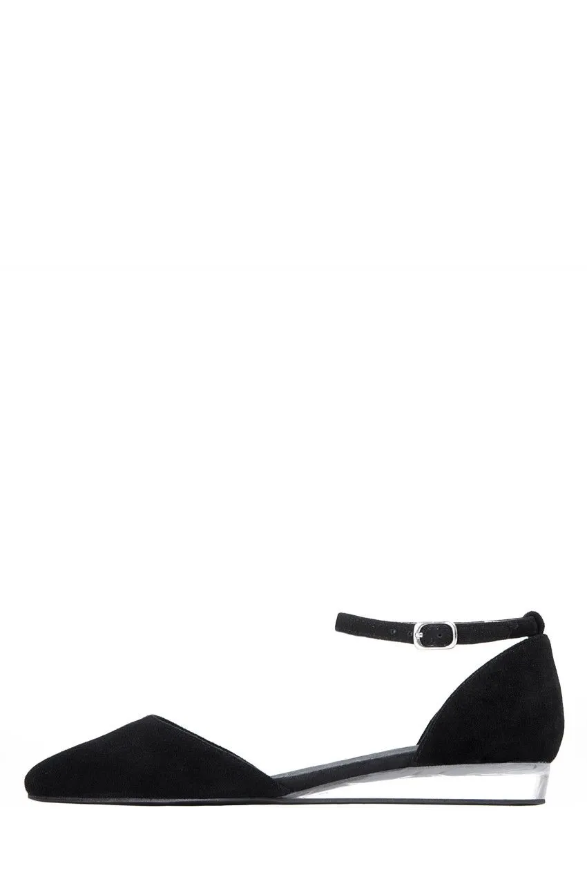 Campbell Suede Upper Honesty Wedge Black Toe Leather Jeffrey Quick turnaround Ankle Strap Bargain price Pointed