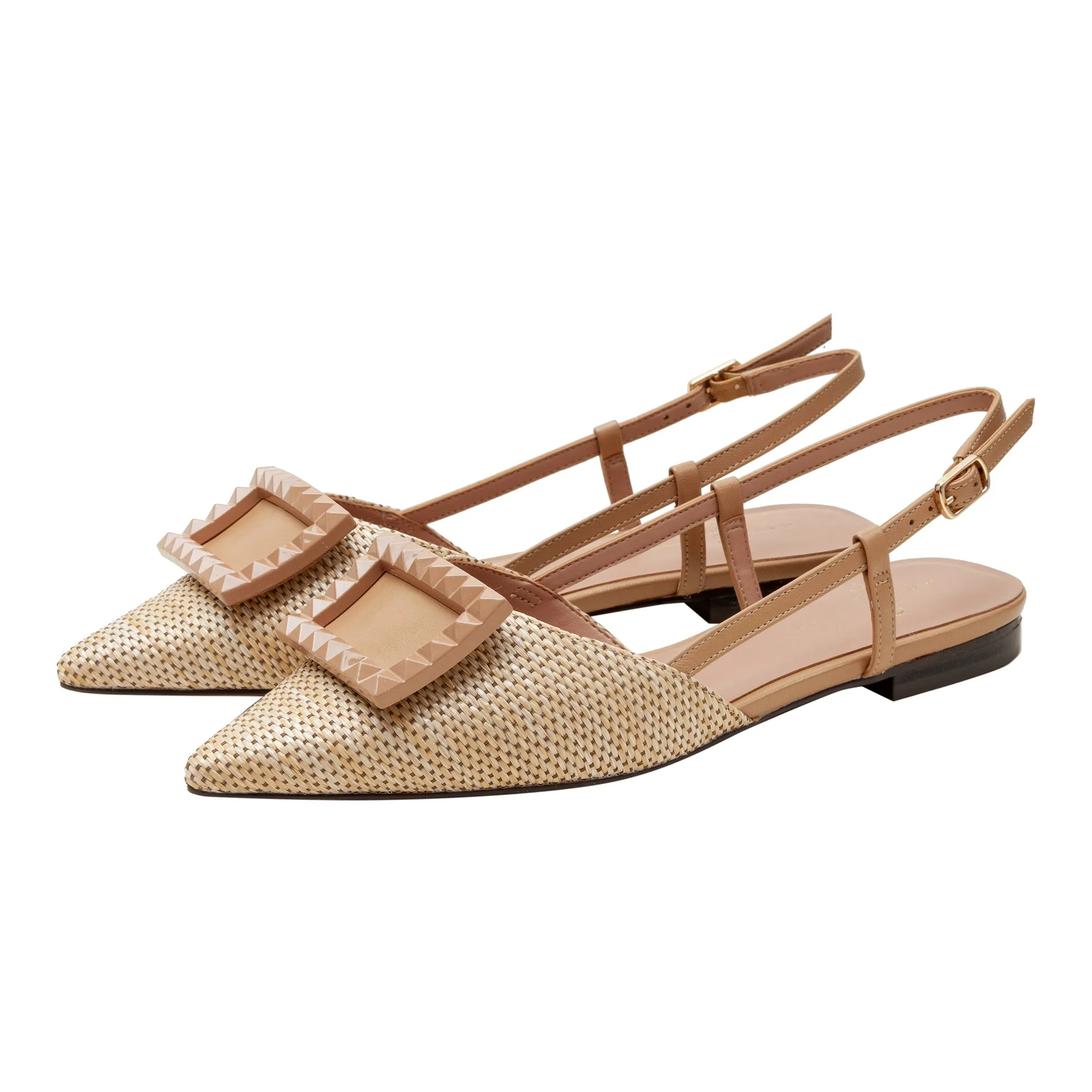 CARMEN | Resin Buckle Slingback Flat