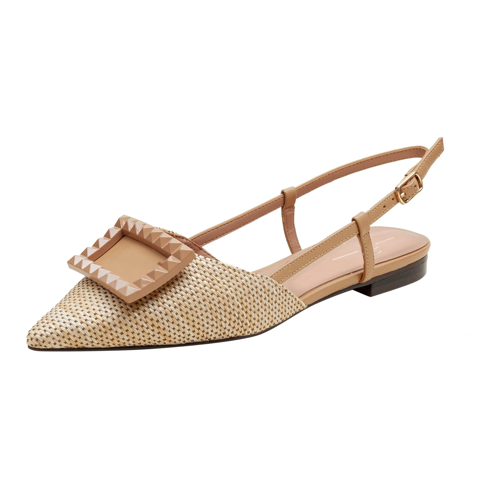 CARMEN | Resin Buckle Slingback Flat