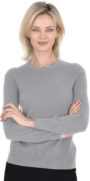 Cashmeren Women’s Basic Crewneck Sweater 100% Pure Cashmere Long Sleeve Round Neck Pullover