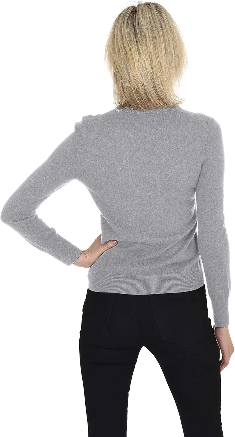 Cashmeren Women’s Basic Crewneck Sweater 100% Pure Cashmere Long Sleeve Round Neck Pullover