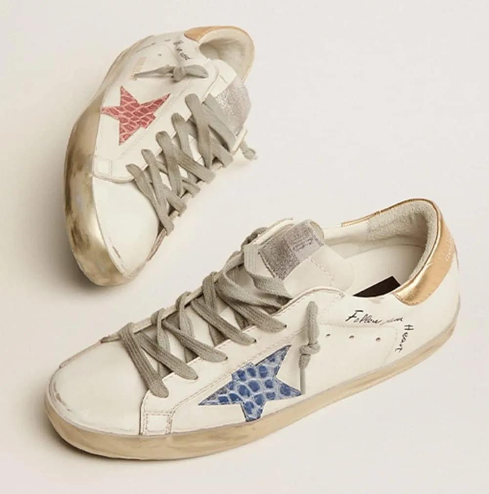 Casual Sneakers for Men Classic Retro Flat Trainers Comfortable Leather Lace-up Sport Shoes