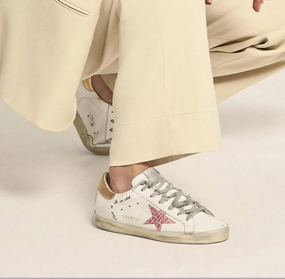 Casual Sneakers for Men Classic Retro Flat Trainers Comfortable Leather Lace-up Sport Shoes