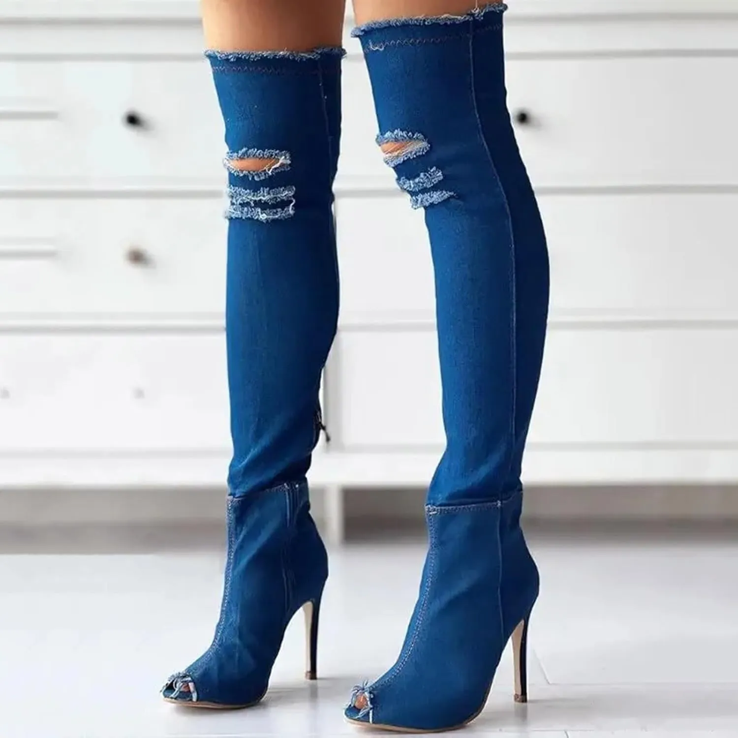Cathalem Over the Knee Boots for Women High Heels Over The Knee Boots Thigh High Pointed Toe Stiletto Long Fall Sexy Boots