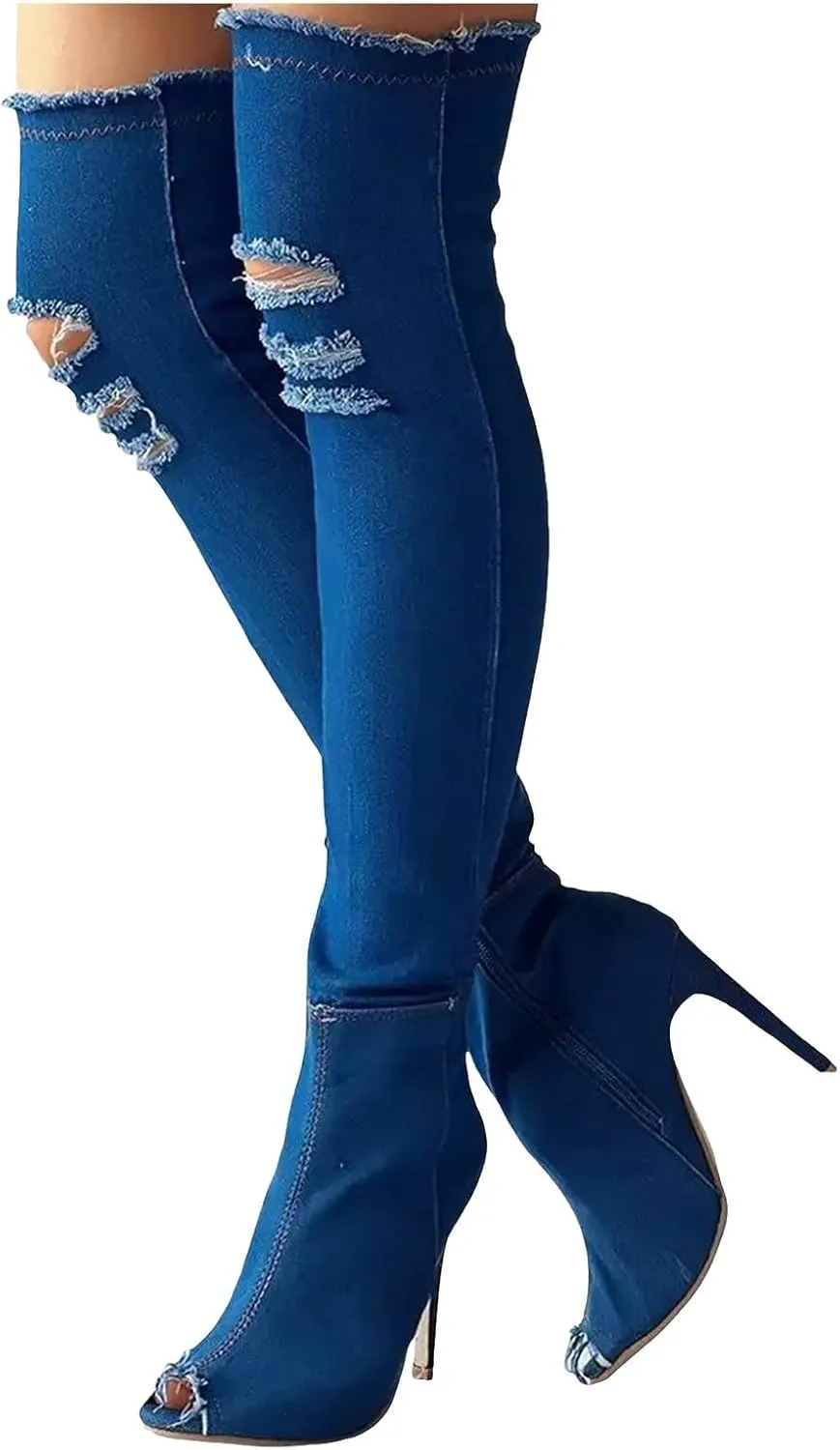 Cathalem Over the Knee Boots for Women High Heels Over The Knee Boots Thigh High Pointed Toe Stiletto Long Fall Sexy Boots