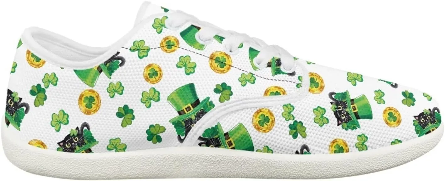 chaqlin Green Leaves Tennis Sneakers Women Wide Non Slip Casual Walking Shoes Comfortable Flat Barefoot Shoes Lace Up Sneaker