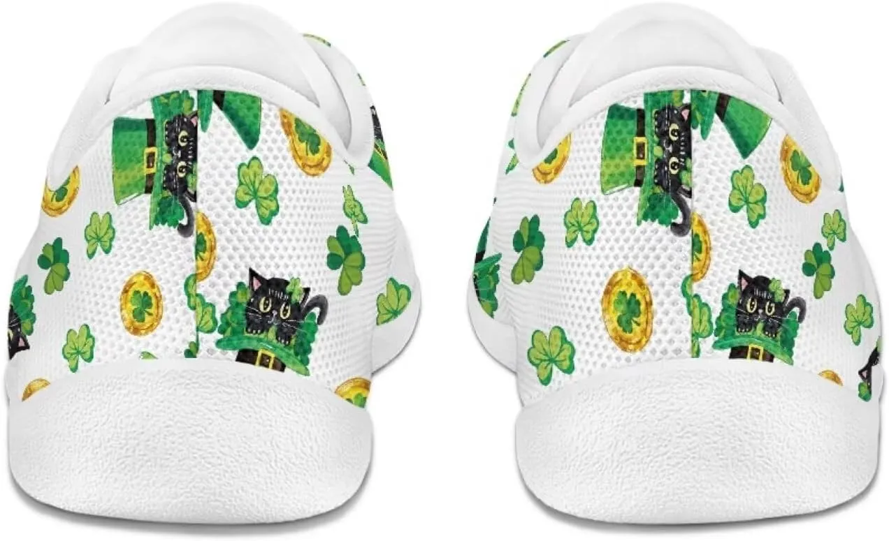 chaqlin Green Leaves Tennis Sneakers Women Wide Non Slip Casual Walking Shoes Comfortable Flat Barefoot Shoes Lace Up Sneaker