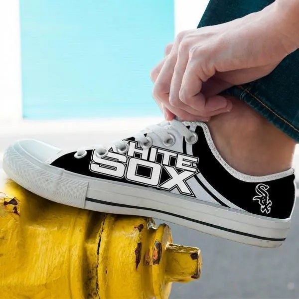 chicago white sox mens low cut sneakers cut