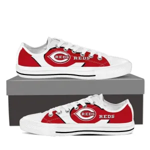 cincinnati reds ladies low cut sneakers