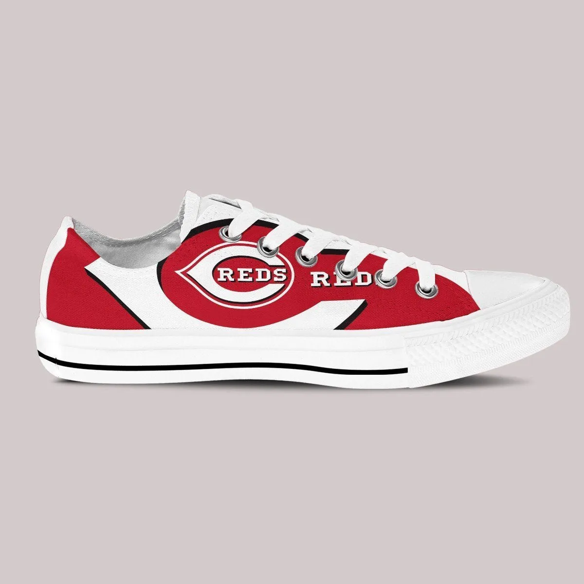 cincinnati reds ladies low cut sneakers