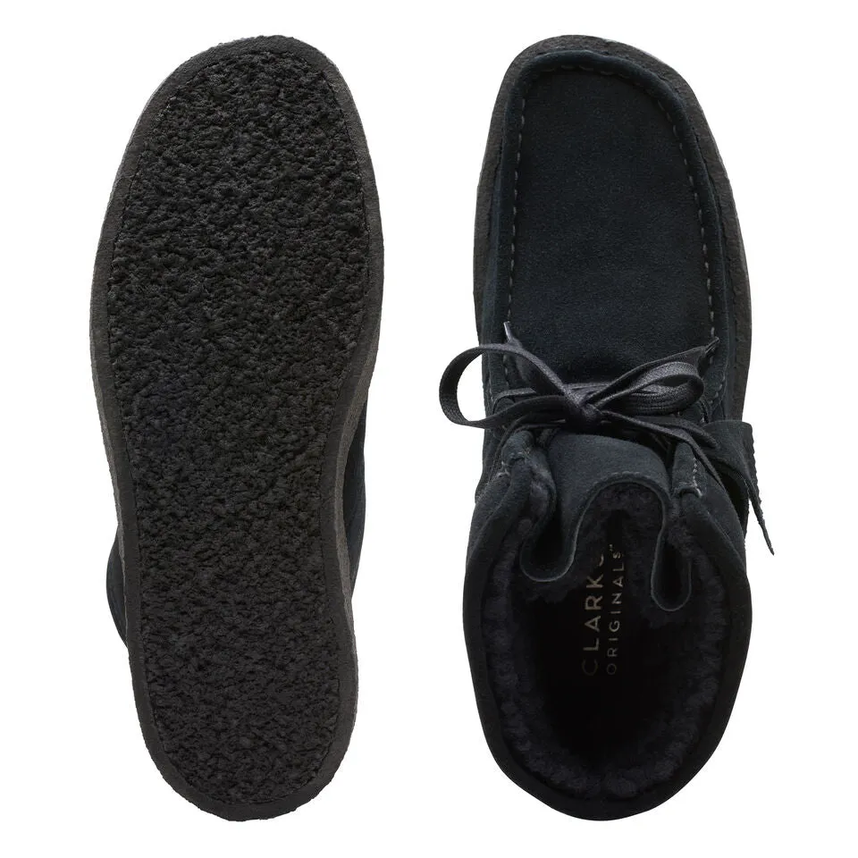 Clarks Women's Wallabee Cup Hi Black/Black Suede 26174014
