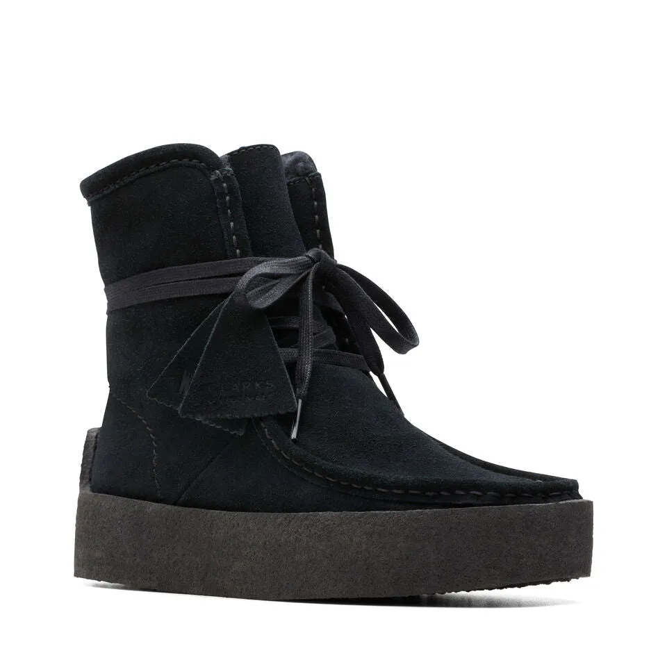 Clarks Women's Wallabee Cup Hi Black/Black Suede 26174014