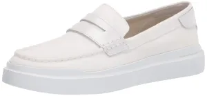 Cole Haan Women's Grandpro Rally Canvas Penny Loafer Sneaker, Optic White/Black, 8.5