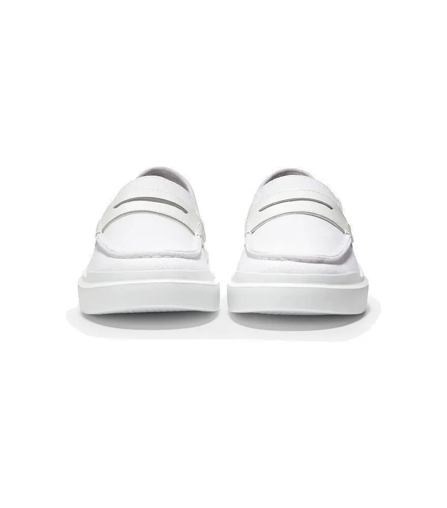 Cole Haan Women's Grandpro Rally Canvas Penny Loafer Sneaker, Optic White/Black, 8.5