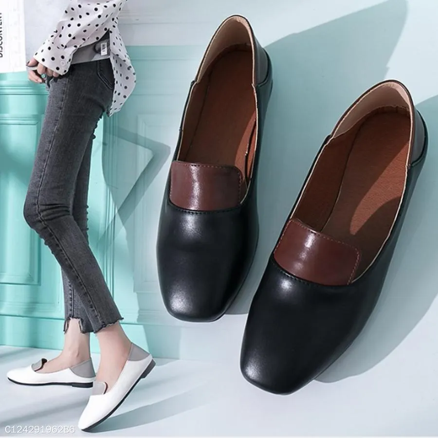 Color Block  Flat  Round Toe  Date Office Comfort Flats