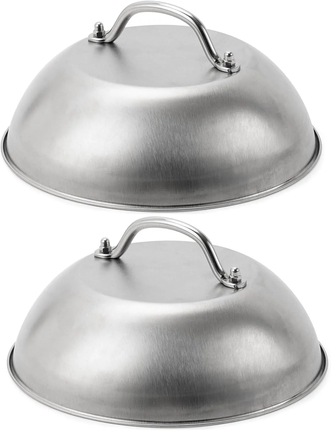 Compatible with Blackstone 5555 Stainless Steel 9" Griddle Melting Cheese Dome - Commercial Grade Stainless Steel Basting and Steaming Cover- Best for Use in Flat Top Grills, 0.6mm Thickness-2 Domes