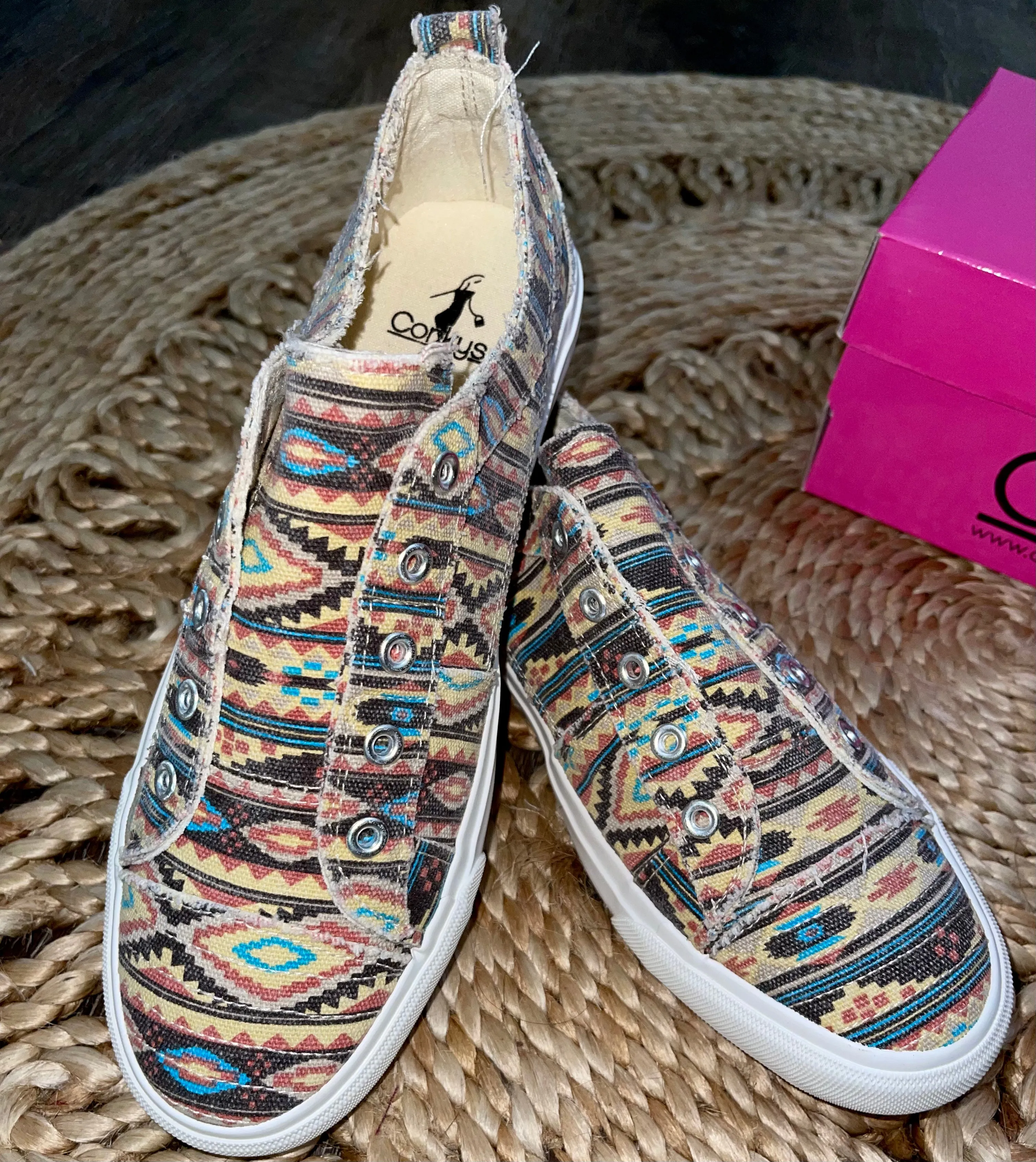 Corky's Babalu Sneaker-Pink Aztec