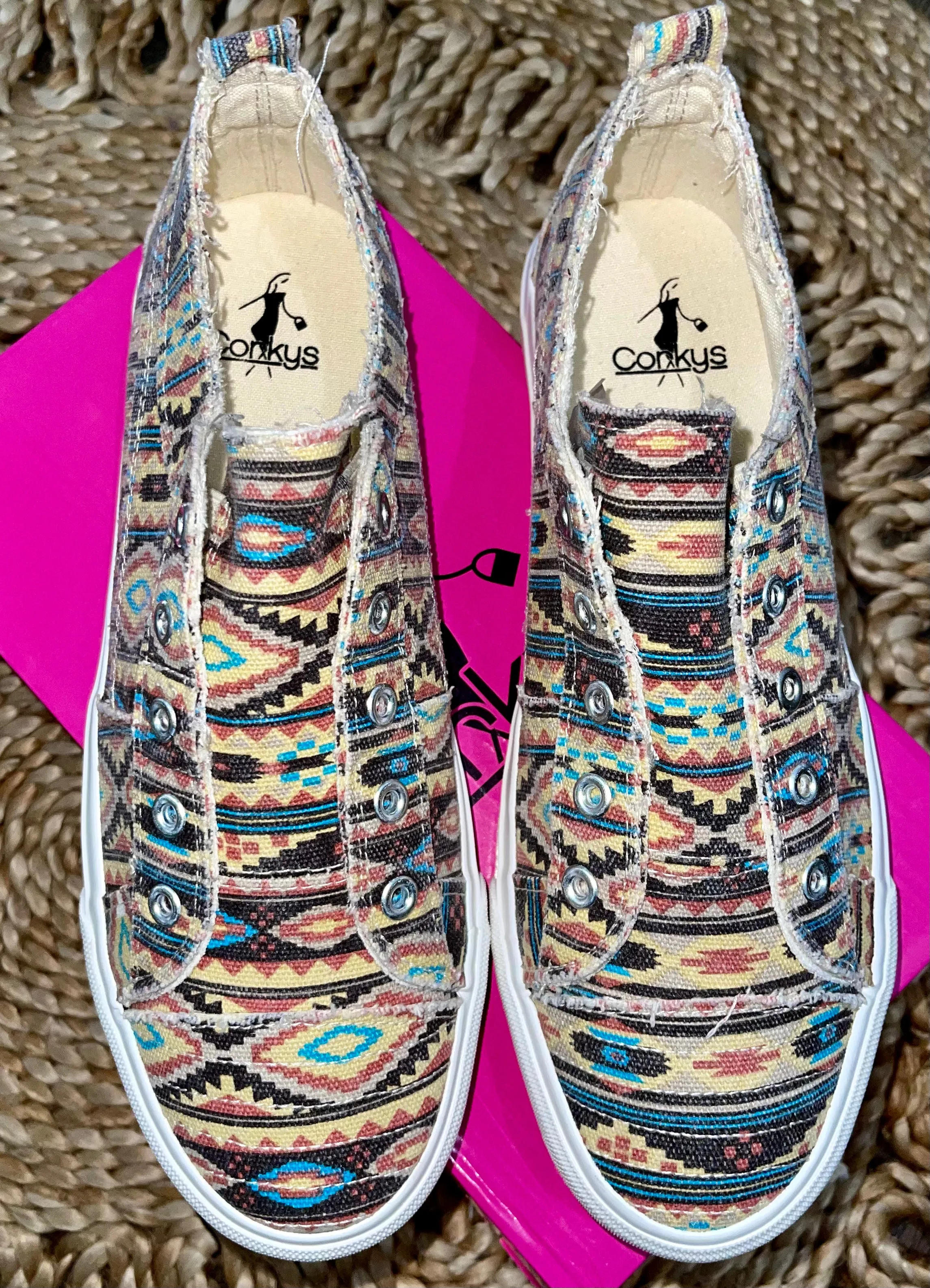 Corky's Babalu Sneaker-Pink Aztec