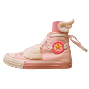 Creative Canvas Anime Card Captor with Wing Cartoon Cloth Sneakers