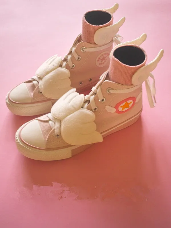 Creative Canvas Anime Card Captor with Wing Cartoon Cloth Sneakers