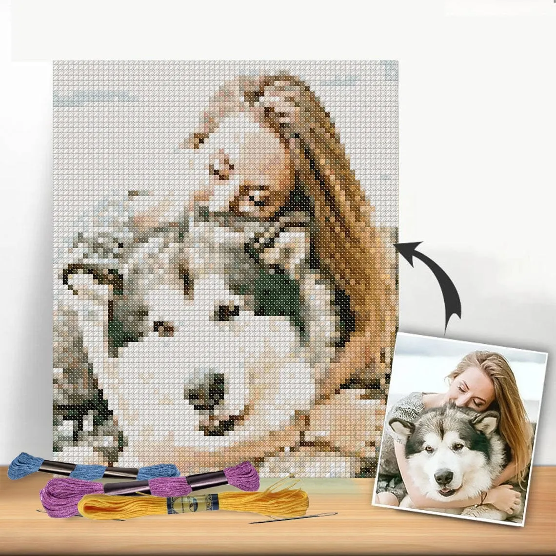 Cross Stitch | Mule - Black Donkey Near The Pink Flowers