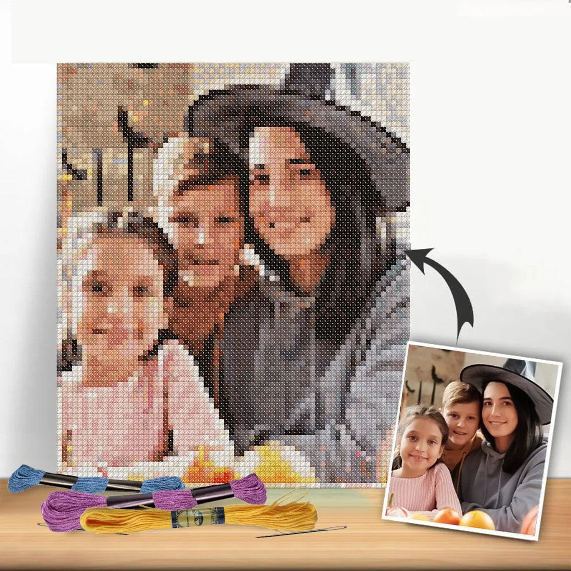 Cross Stitch | Mule - Black Donkey Near The Pink Flowers