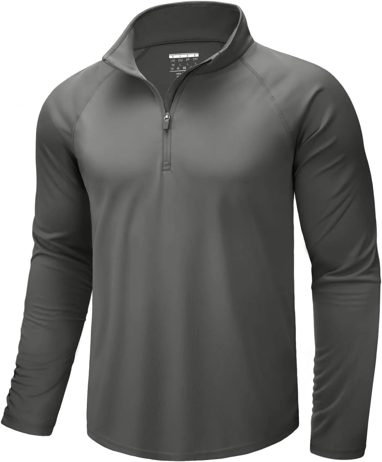 CRYSULLY Men's Long Sleeve 1/4 Zip Shirts Sun Protection Pullover UPF 50  Rash Guard Running Lightweight T Shirt