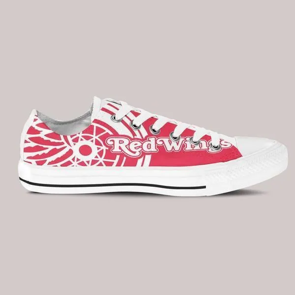 detroit red wings mens low cut sneakers cut