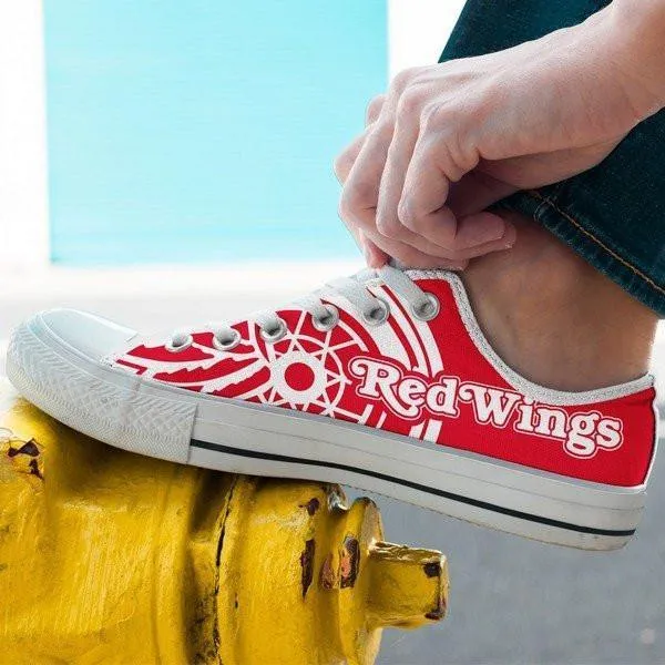 detroit red wings mens low cut sneakers cut